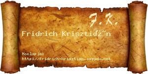 Fridrich Krisztián névjegykártya